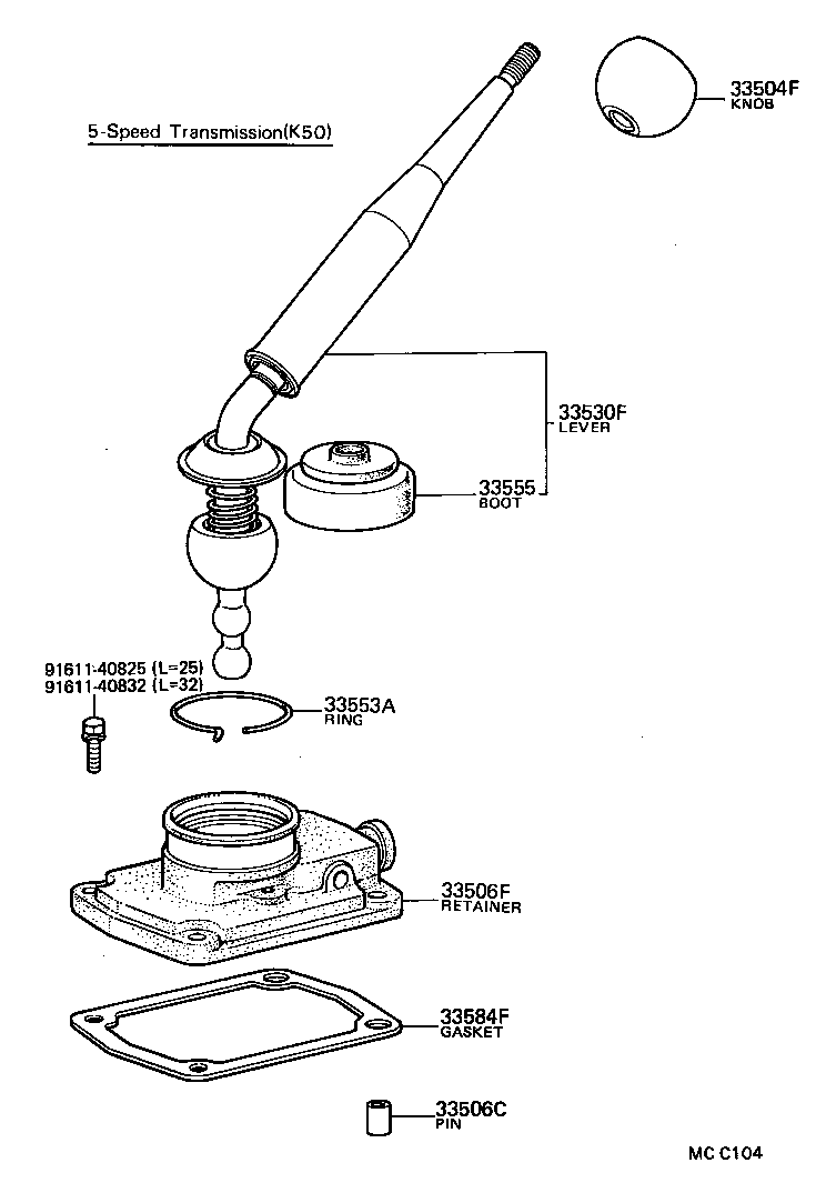 33503-12011 LEVER ASSY, SHIFT (FOR FLOOR SHIFT) product image