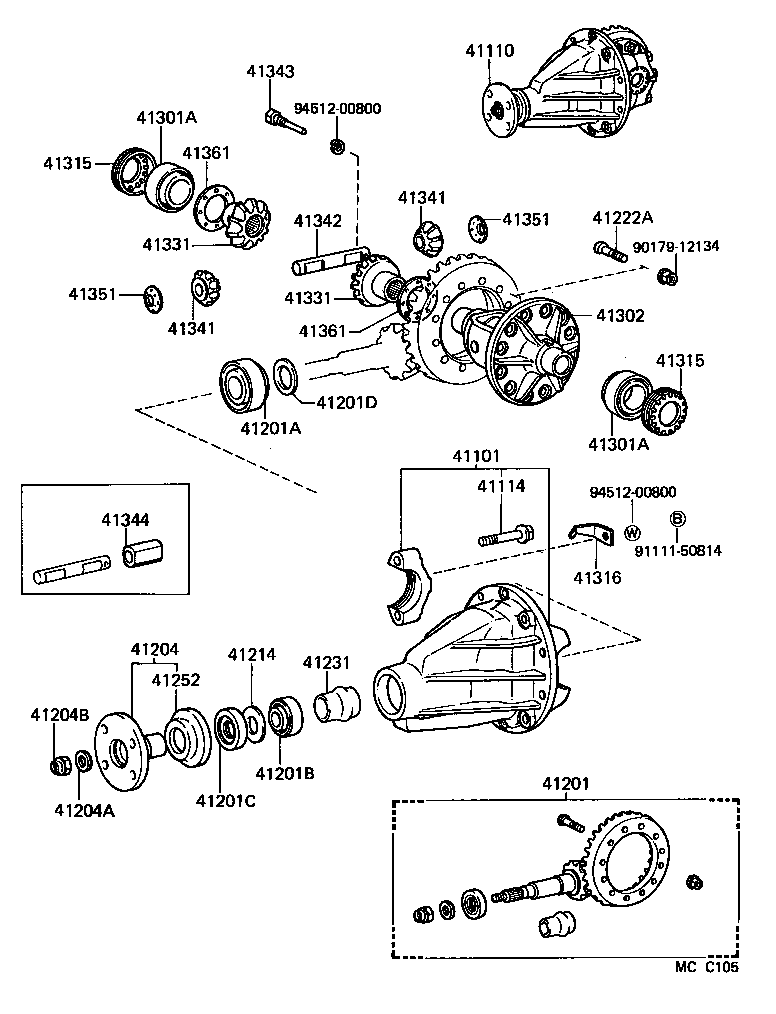 41101-60040 CARRIER SUB-ASSY, DIFFERENTIAL, REAR product image