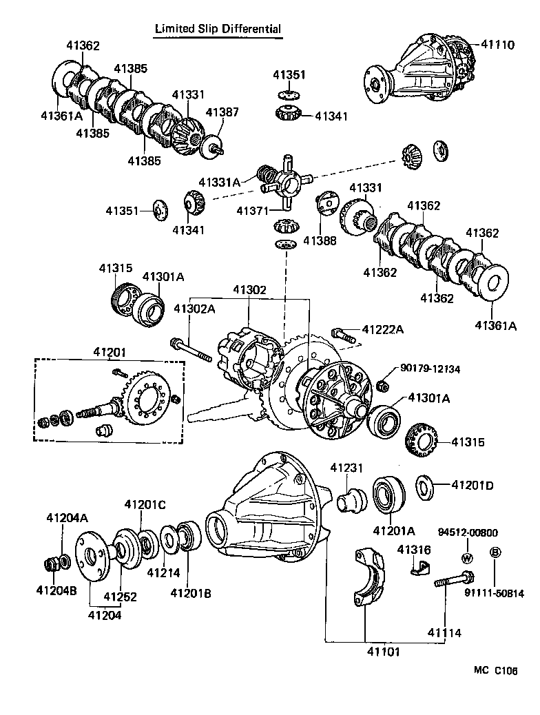 41101-60040 CARRIER SUB-ASSY, DIFFERENTIAL, REAR product image