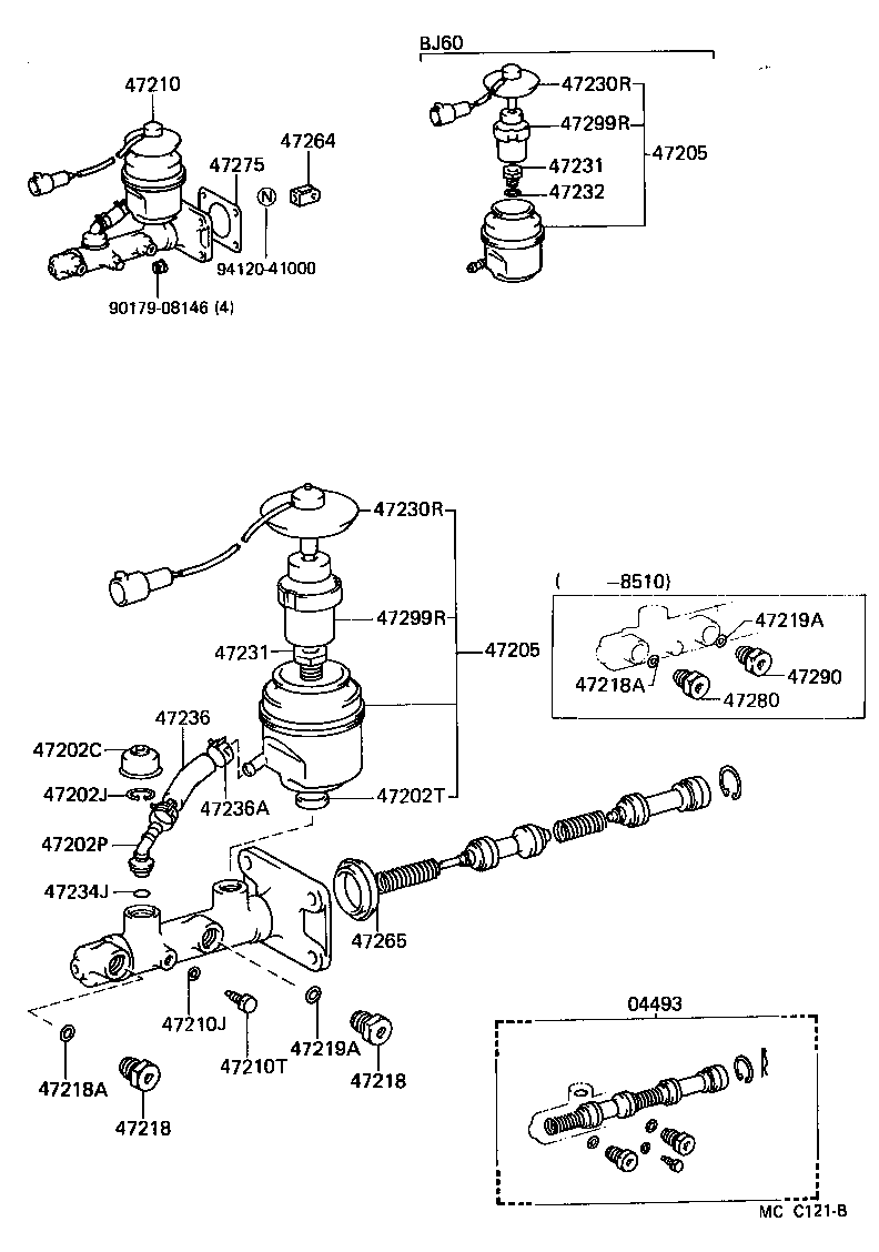 47201-60340 CYLINDER ASSY, MASTER, W/O BOOSTER product image