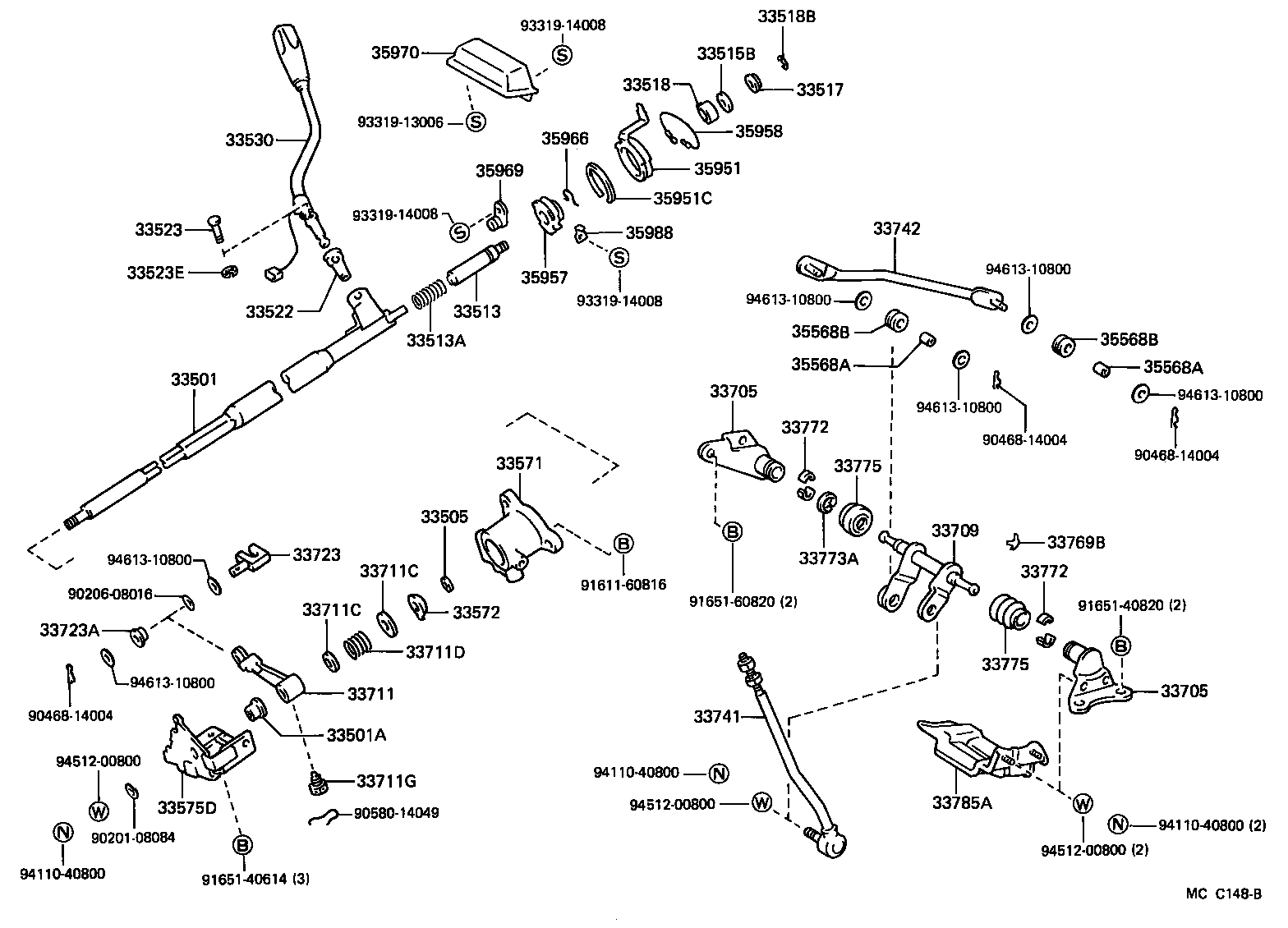 33501-35191 SHAFT SUB-ASSY, CONTROL (FOR COLUMN SHIFT) product image