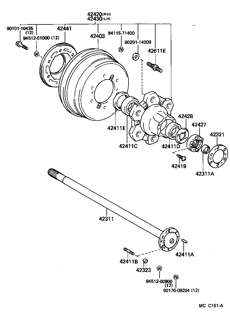 90310-35001 SEAL, OIL (FOR REAR AXLE SHAFT) product image