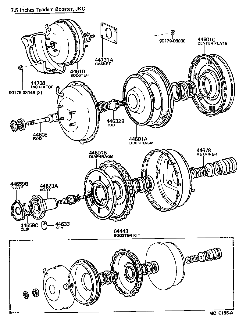 04443-35580 BOOSTER KIT, BRAKE product image
