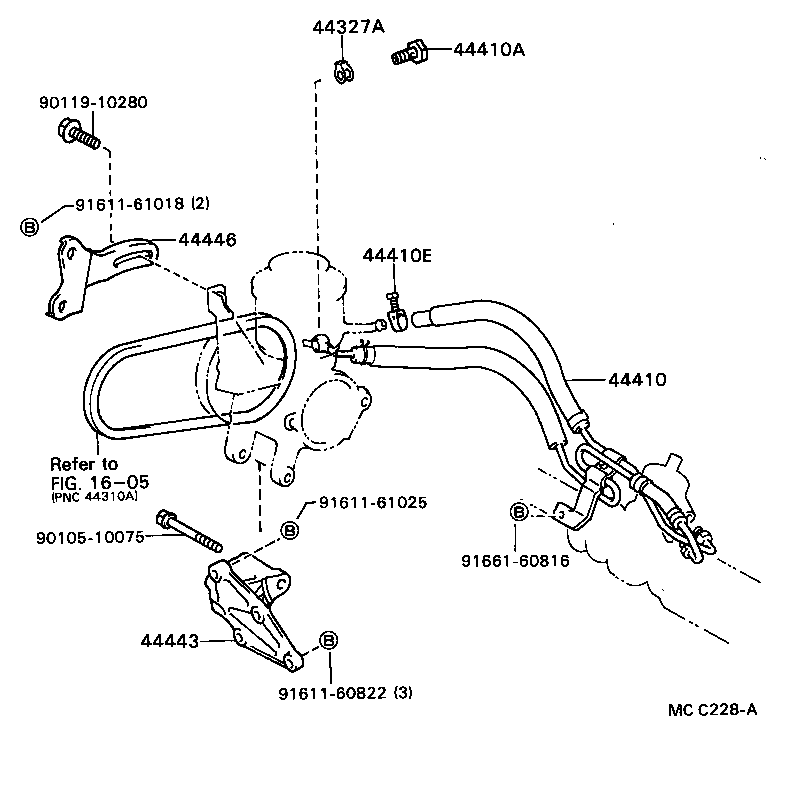 44348-20120 HOSE, OIL RESERVOIR TO PUMP, NO.1 product image