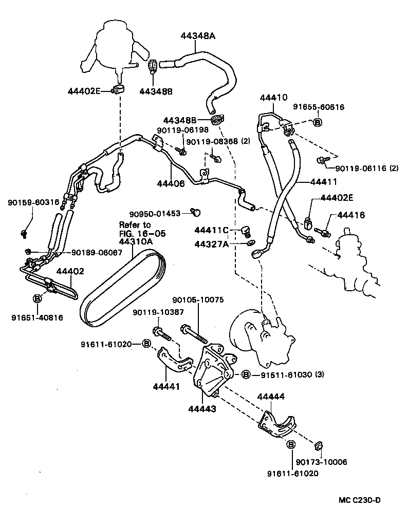 44348-20120 HOSE, OIL RESERVOIR TO PUMP, NO.1 product image
