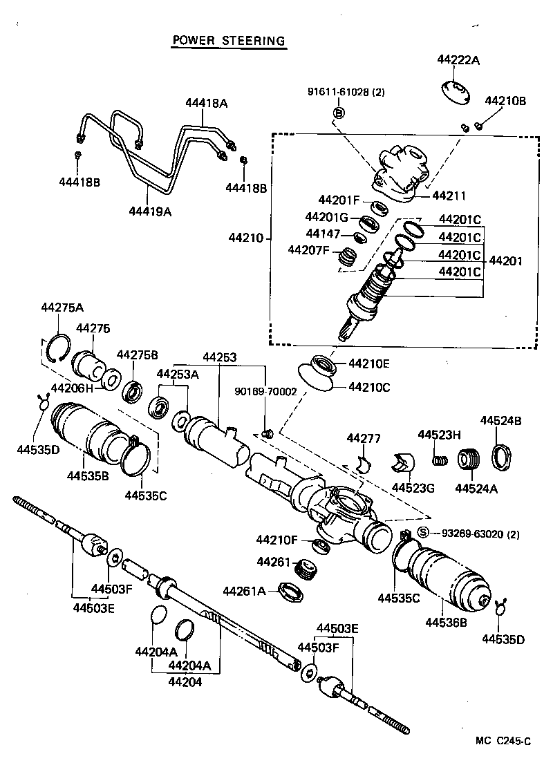 04445-20040 GASKET KIT, POWER STEERING GEAR(FOR RACK & PINION) product image