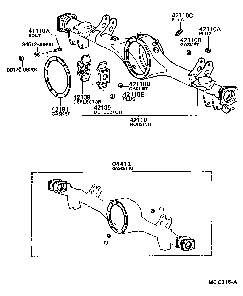 41110-28130 CARRIER ASSY, DIFFERENTIAL, REAR product image