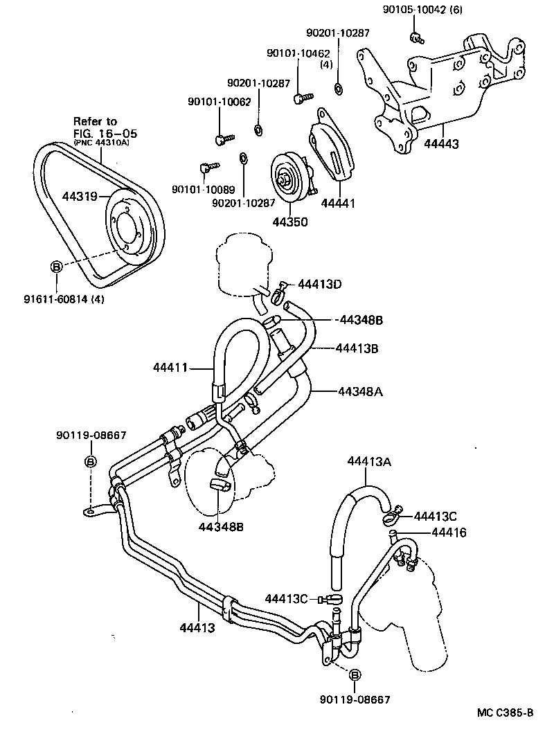 44348-35090 HOSE, OIL RESERVOIR TO PUMP, NO.1 product image