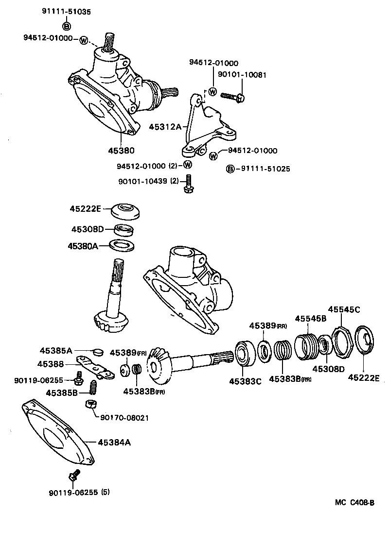 45081-28010 SUPPORT SUB-ASSY, TILT STEERING product image