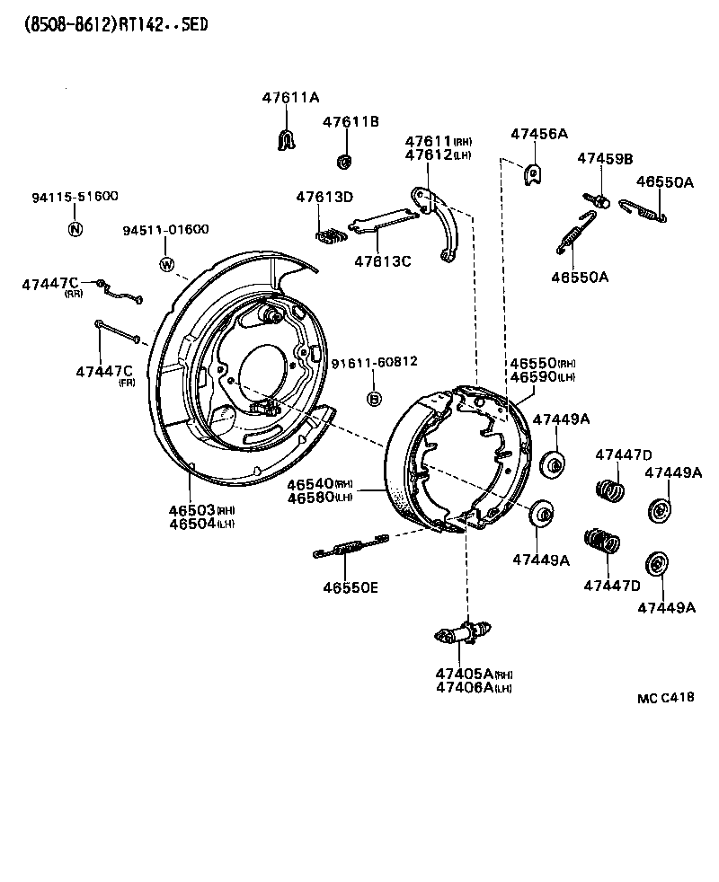 46105-20090 BRACKET SUB-ASSY, PARKING BRAKE PLANGER OR PEDAL product image