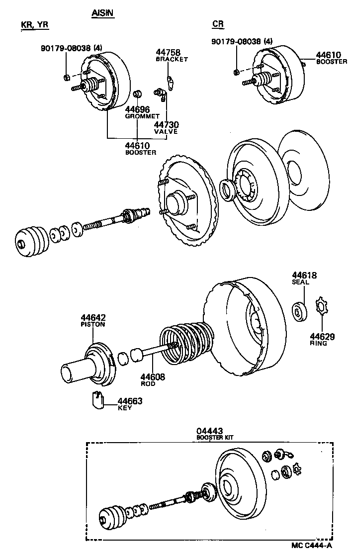04443-28360 BOOSTER KIT, BRAKE product image