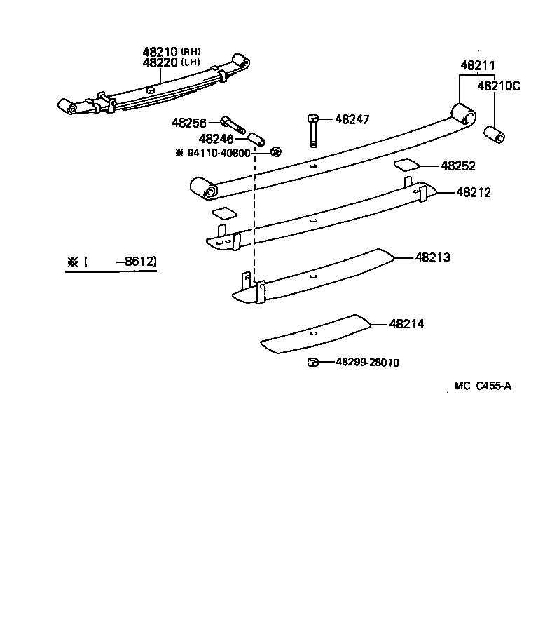 48046-28040 SEAT SUB-ASSY, SPRING U BOLT, RH product image
