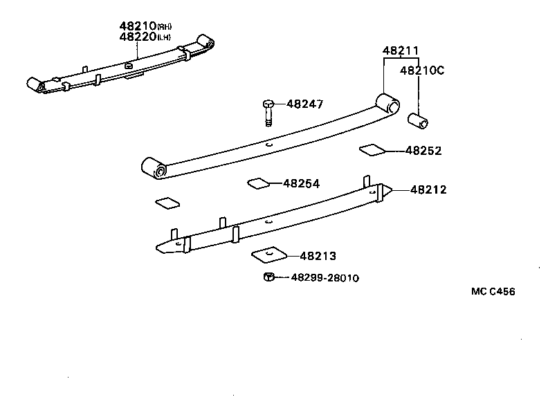 48203-28070 LEAF, REAR SPRING, NO.3 product image