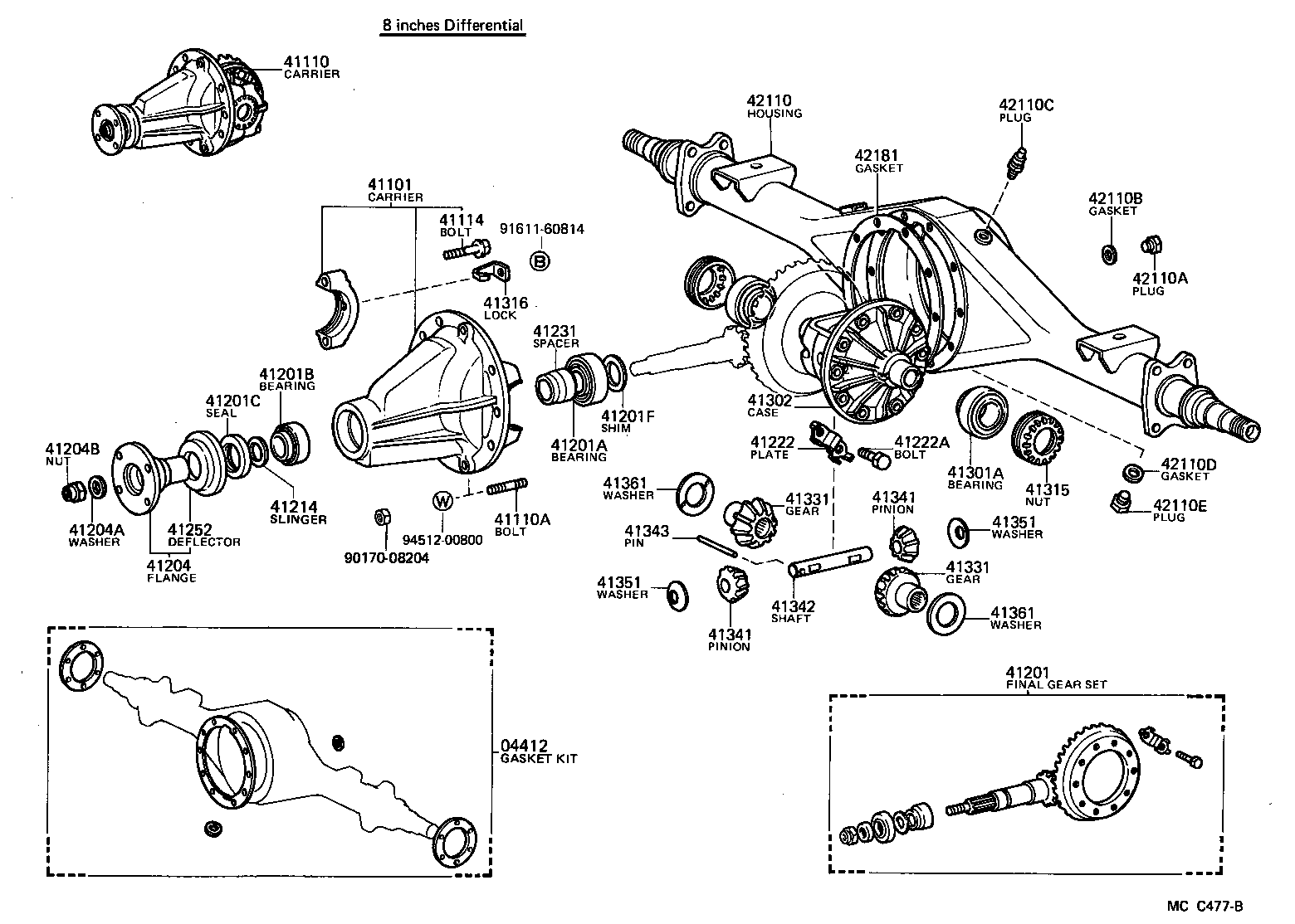 41110-36381 CARRIER ASSY, DIFFERENTIAL, REAR product image