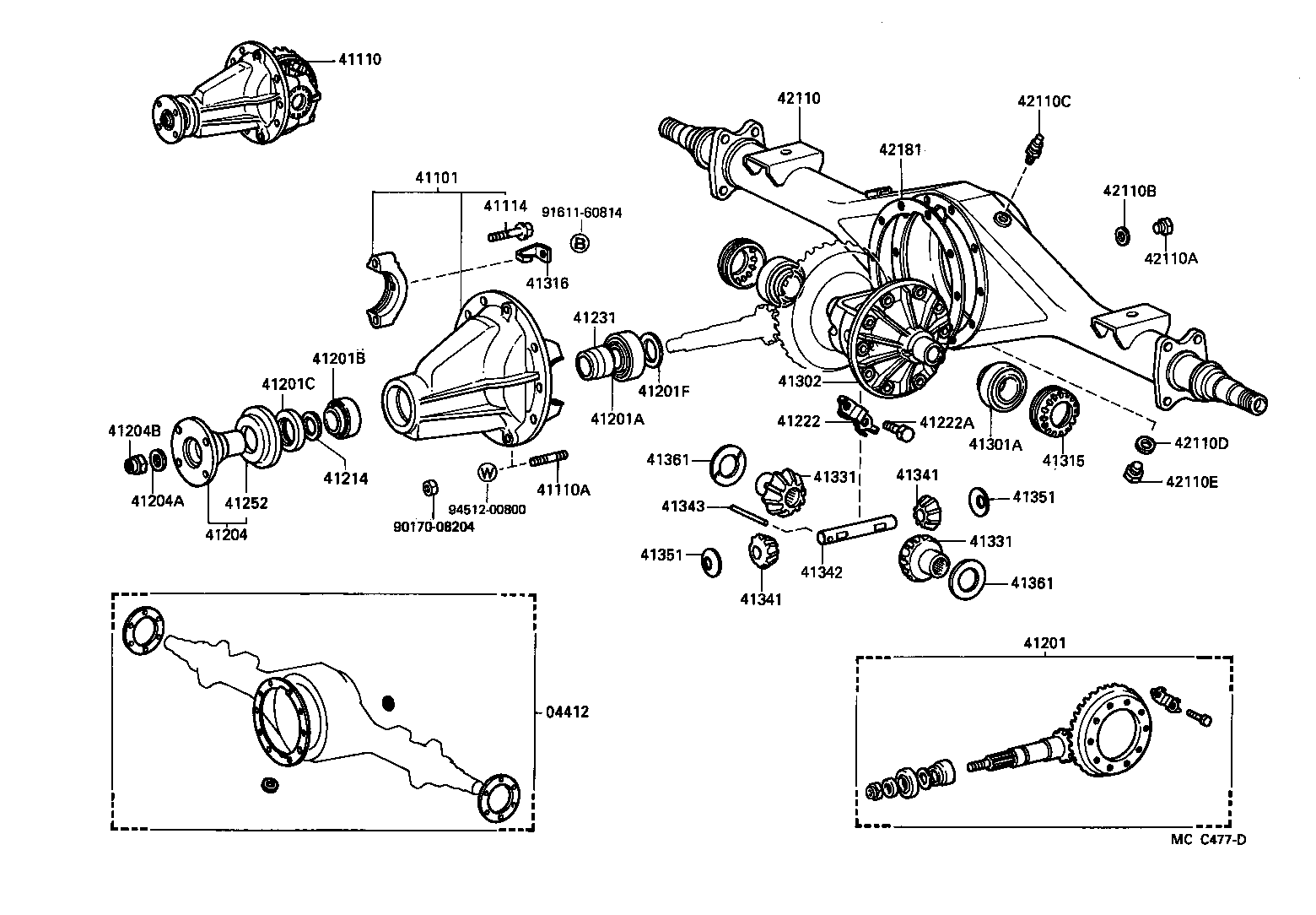 41110-25180 CARRIER ASSY, DIFFERENTIAL, REAR product image
