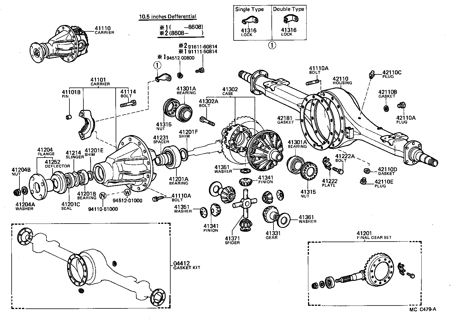 41110-36381 CARRIER ASSY, DIFFERENTIAL, REAR product image