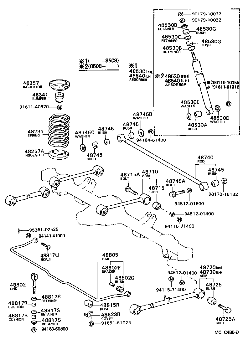 48046-28040 SEAT SUB-ASSY, SPRING U BOLT, RH product image