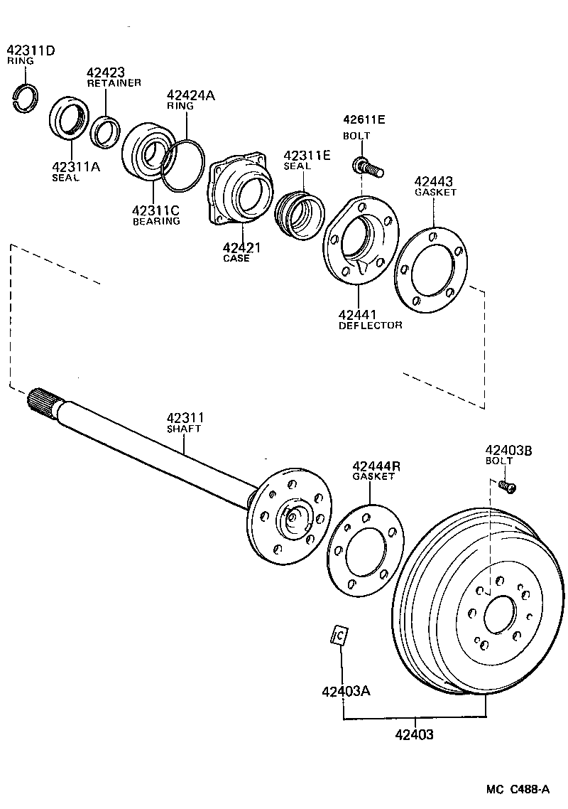 42444-25010 GASKET, BRAKE DRUM (FOR REAR AXLE) product image