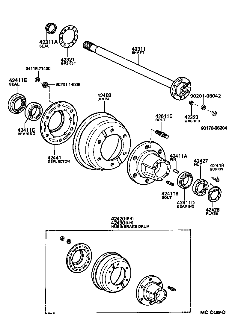 42444-25010 GASKET, BRAKE DRUM (FOR REAR AXLE) product image
