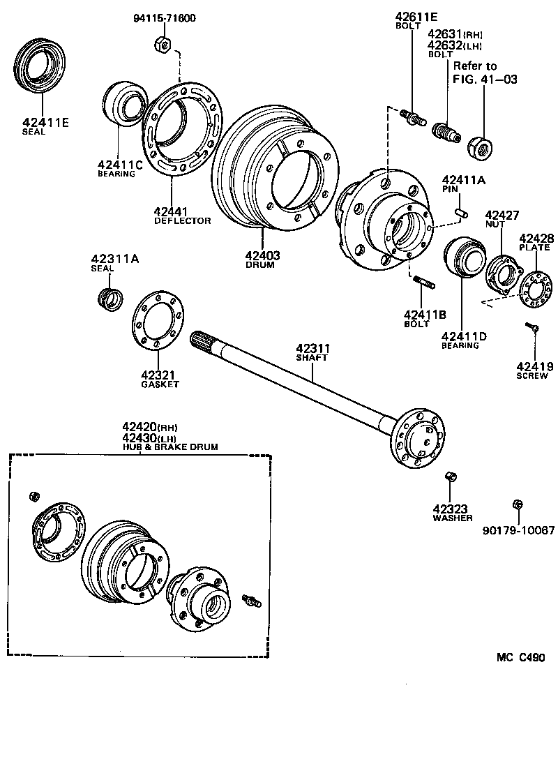 42441-25030 DEFLECTOR, BRAKE DRUM OIL product image