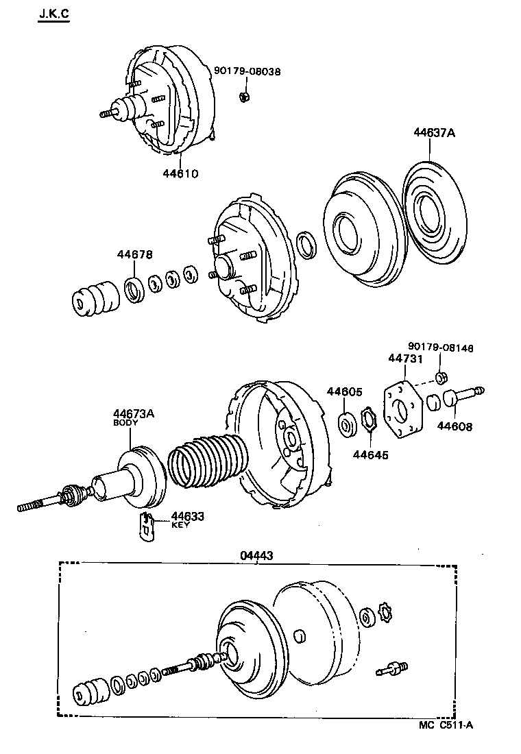 04443-25140 BOOSTER KIT, BRAKE product image
