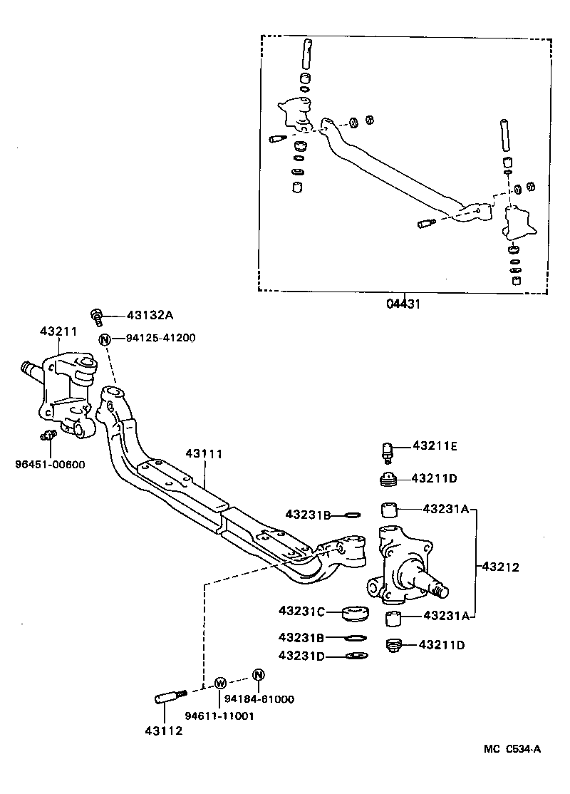 43111-25040 I BEAM, FRONT AXLE product image