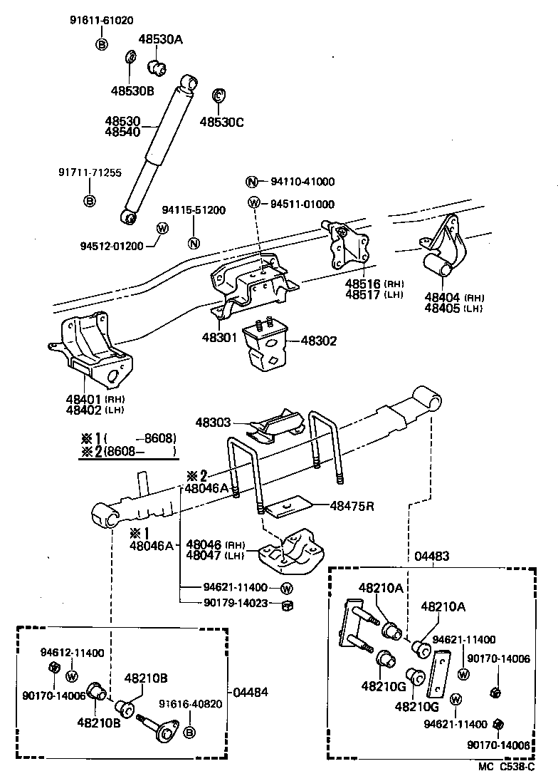 48414-25100 BRACKET SUB-ASSY, REAR SPRING, FRONT RH product image