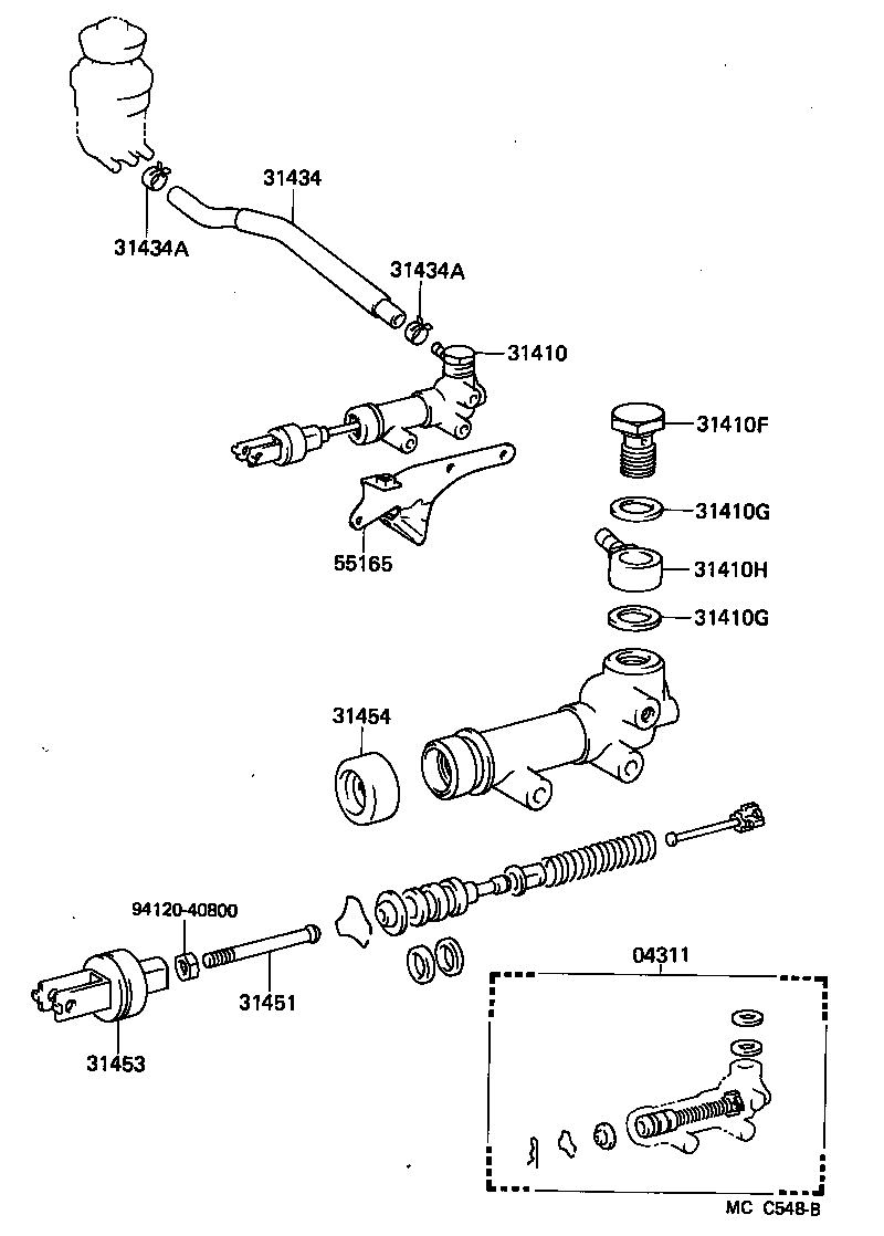 04311-26031 CYLINDER KIT, CLUTCH MASTER product image