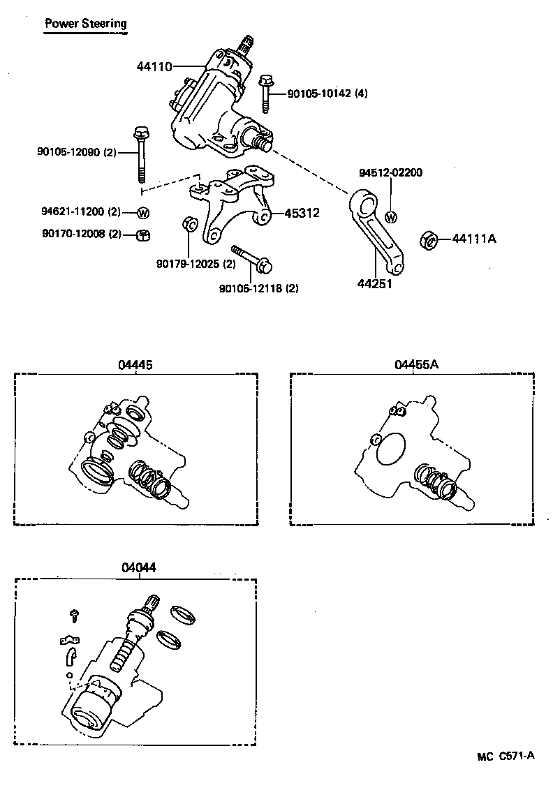 04445-25030 GASKET KIT, POWER STEERING GEAR(FOR RECIRCULATING BALL) product image