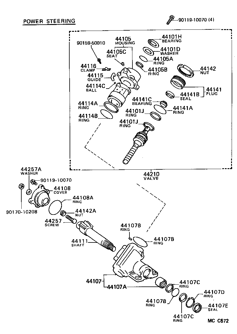 04445-25030 GASKET KIT, POWER STEERING GEAR(FOR RECIRCULATING BALL) product image