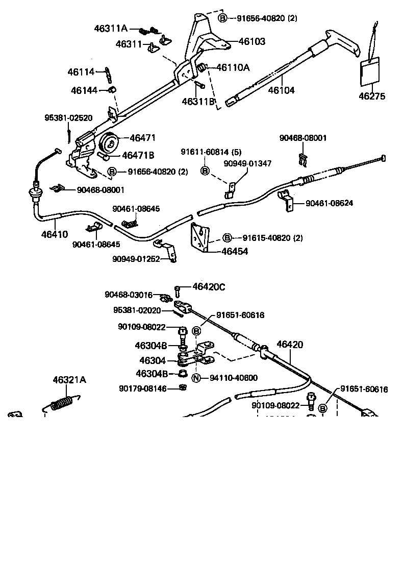 46452-26030 BRACKET, PARKING BRAKE CABLE SUPPORT, NO.2 product image