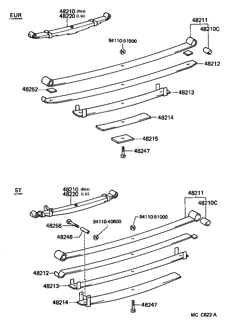 48414-25100 BRACKET SUB-ASSY, REAR SPRING, FRONT RH product image