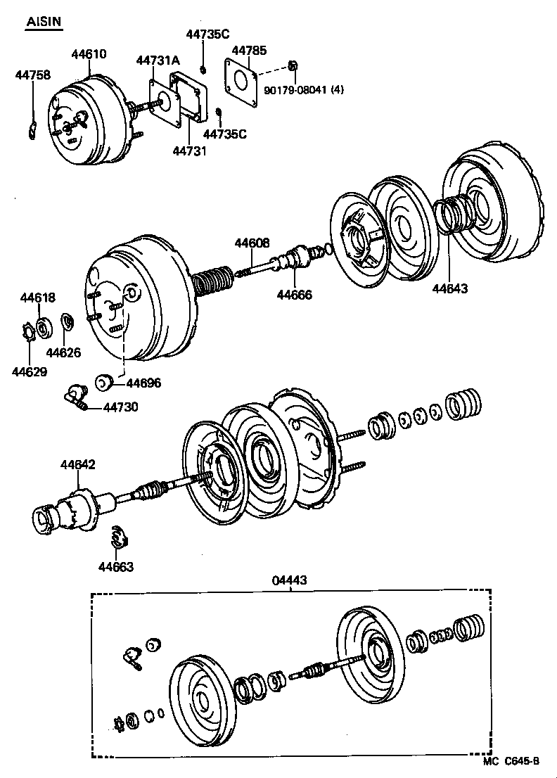 04443-30330 BOOSTER KIT, BRAKE product image