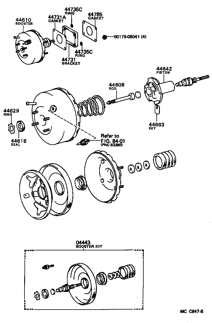 04443-30410 BOOSTER KIT, BRAKE product image