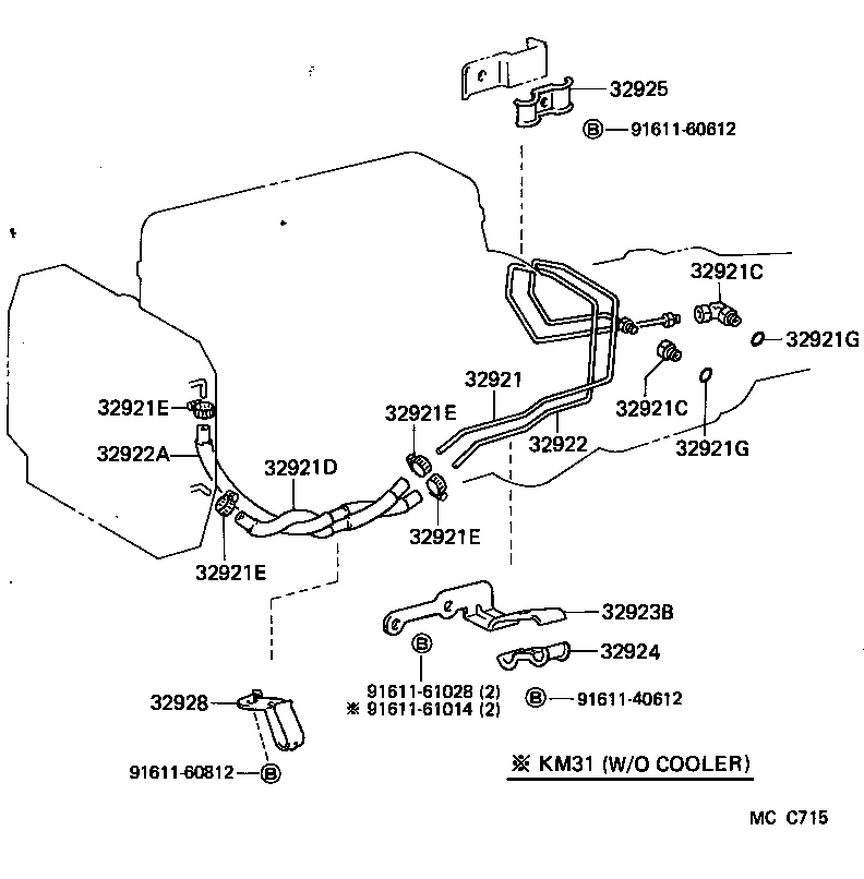 32922-27050 TUBE, OIL COOLER OUTLET, NO.1 product image