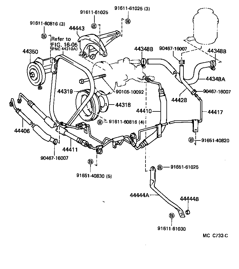 44348-27070 HOSE, OIL RESERVOIR TO PUMP, NO.1 product image