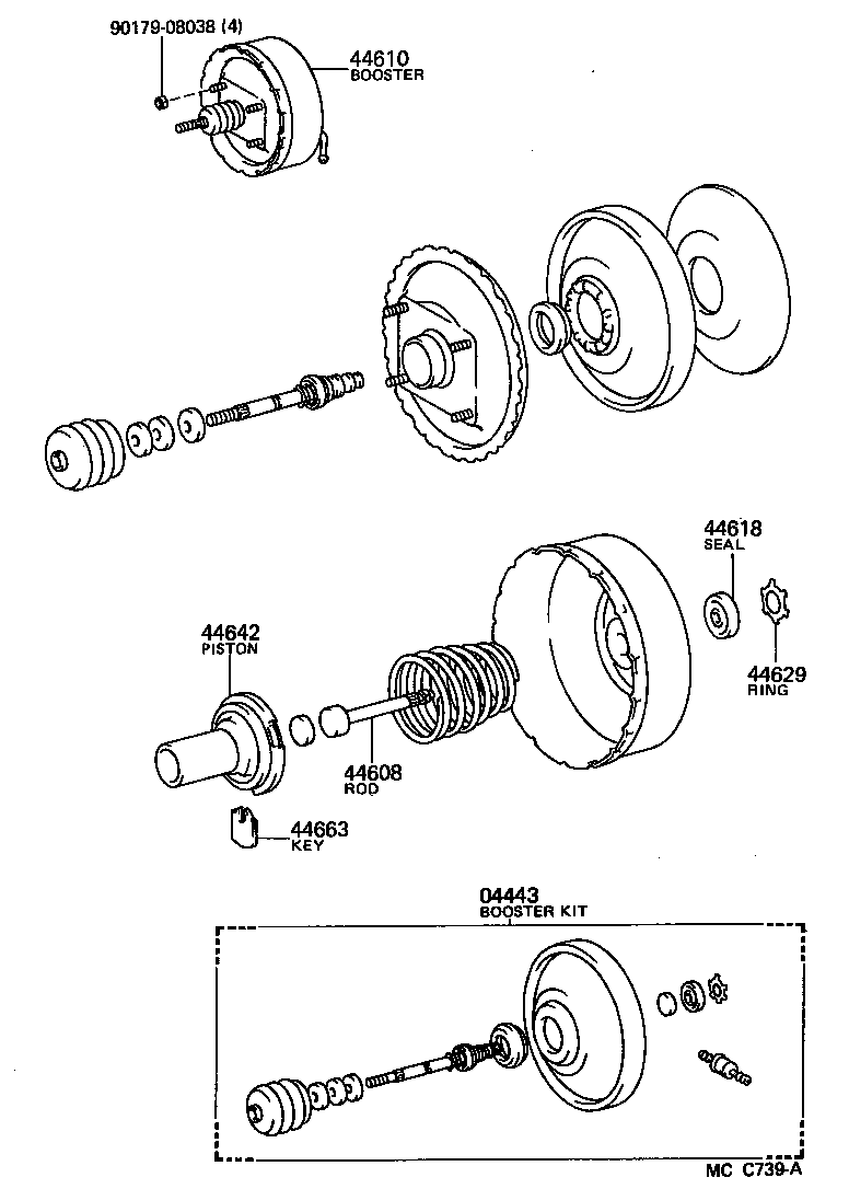 04443-27260 BOOSTER KIT, BRAKE product image