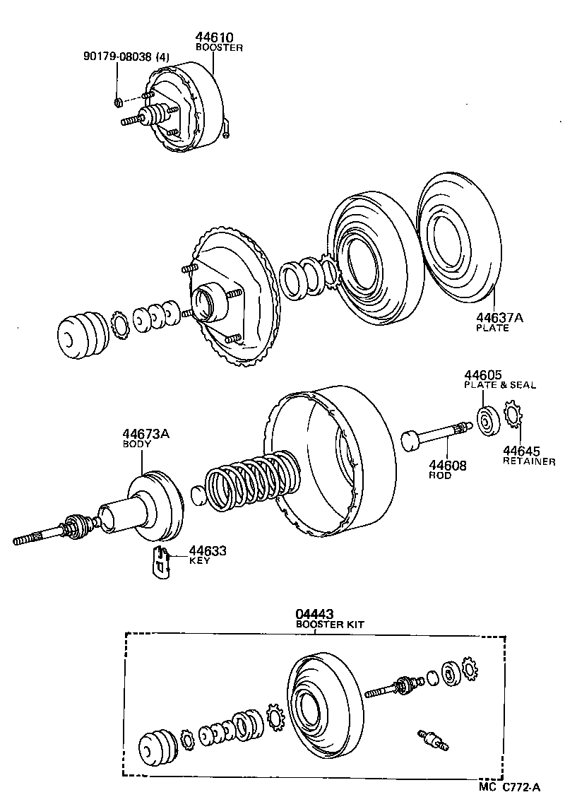 04443-27260 BOOSTER KIT, BRAKE product image