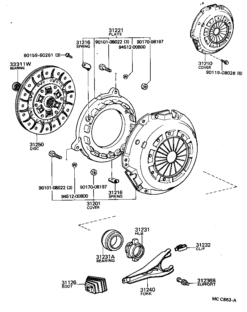 31210-22080 COVER ASSY, CLUTCH product image