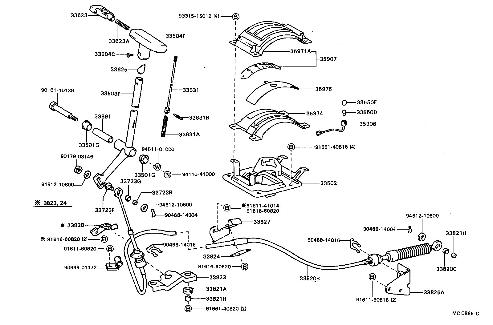 33828-36040 BRACKET, TRANSMISSION CONTROL CABLE, NO.4 product image