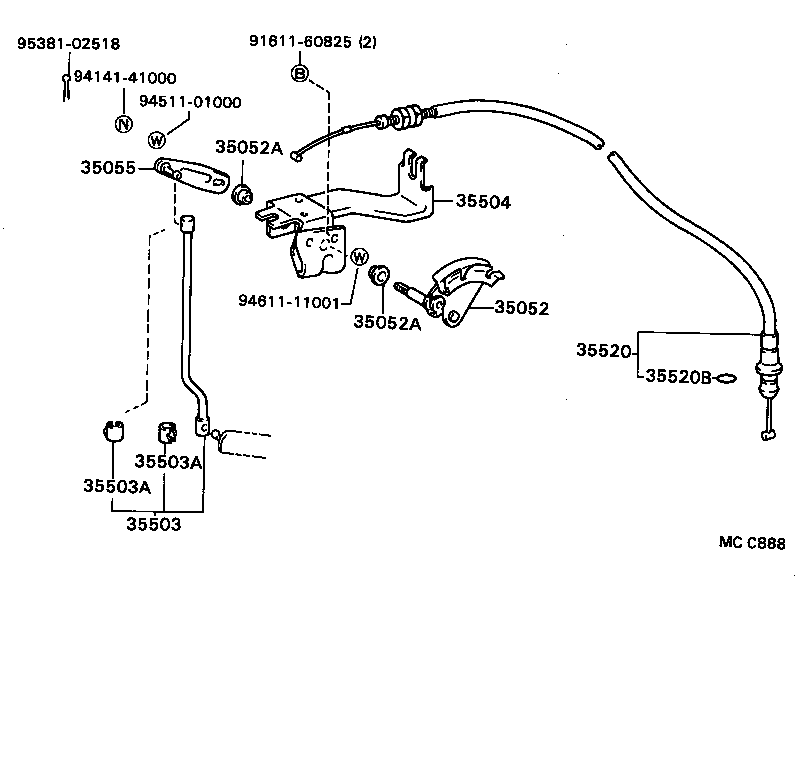 35503-36020 ROD SUB-ASSY, THROTTLE LINK CONNECTING, 1ST product image