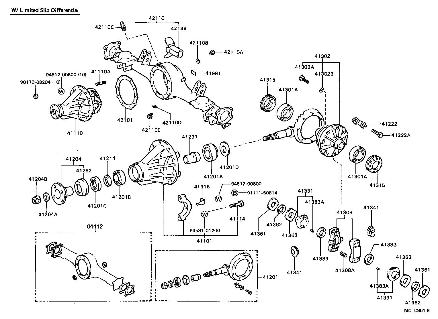 41110-28130 CARRIER ASSY, DIFFERENTIAL, REAR product image