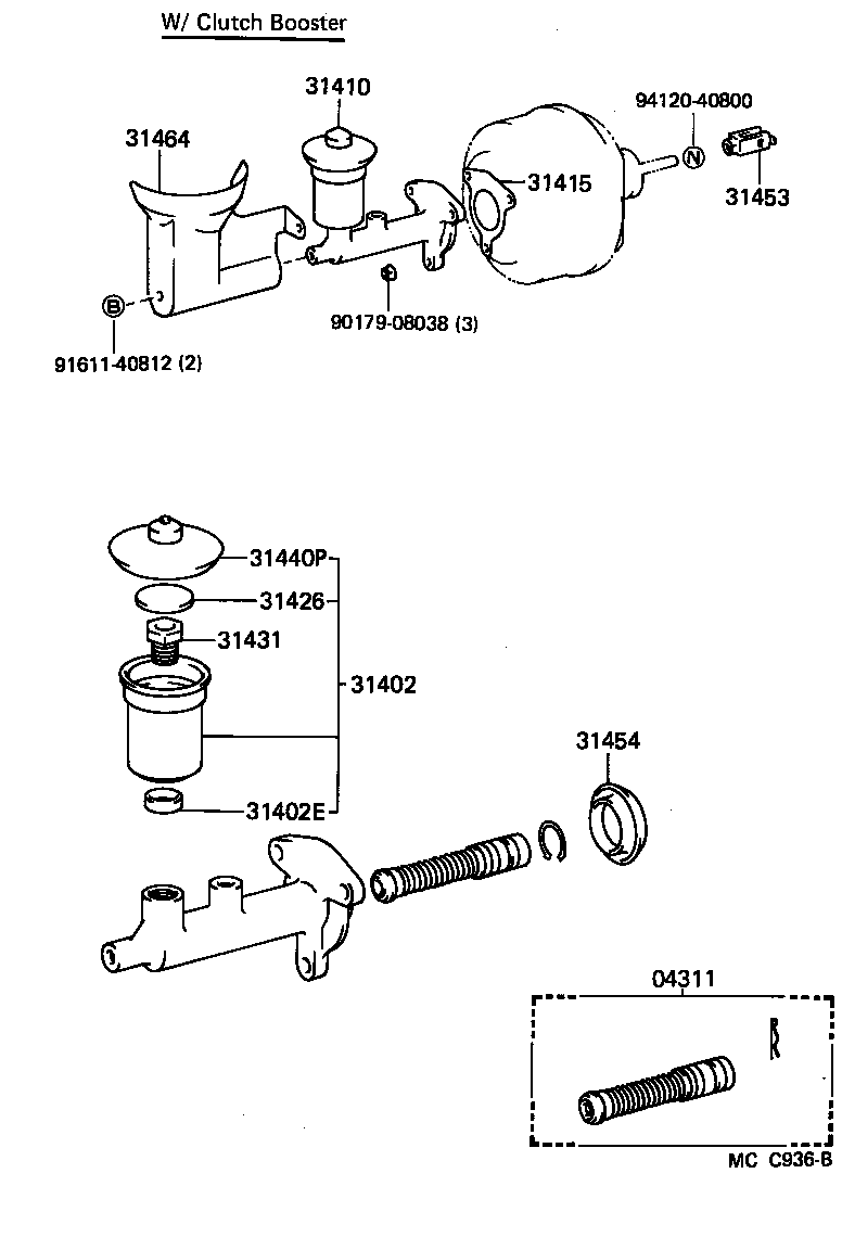 04311-12050 CYLINDER KIT, CLUTCH MASTER product image