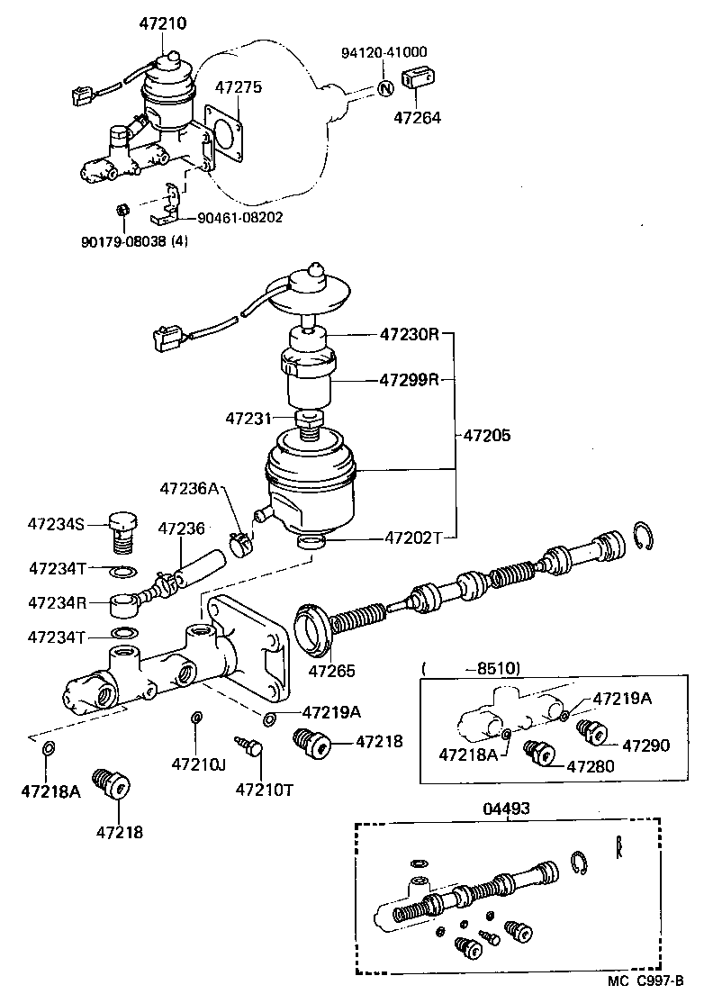 47201-60210 CYLINDER ASSY, MASTER, W/O BOOSTER product image