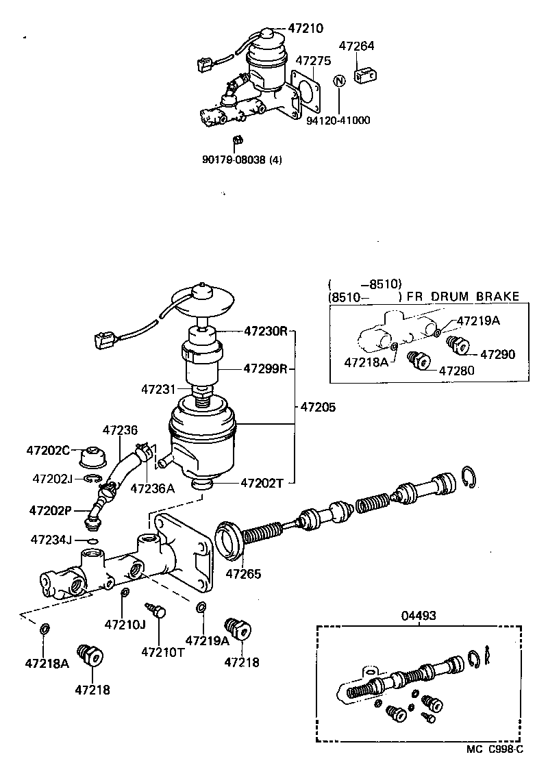 47201-60210 CYLINDER ASSY, MASTER, W/O BOOSTER product image