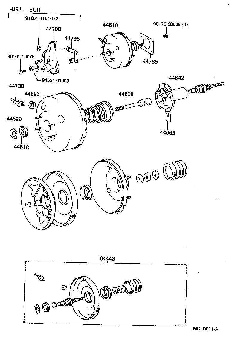 04443-60220 BOOSTER KIT, BRAKE product image