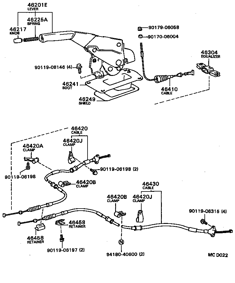 46430-29035 CABLE ASSY, PARKING BRAKE, NO.3 product image