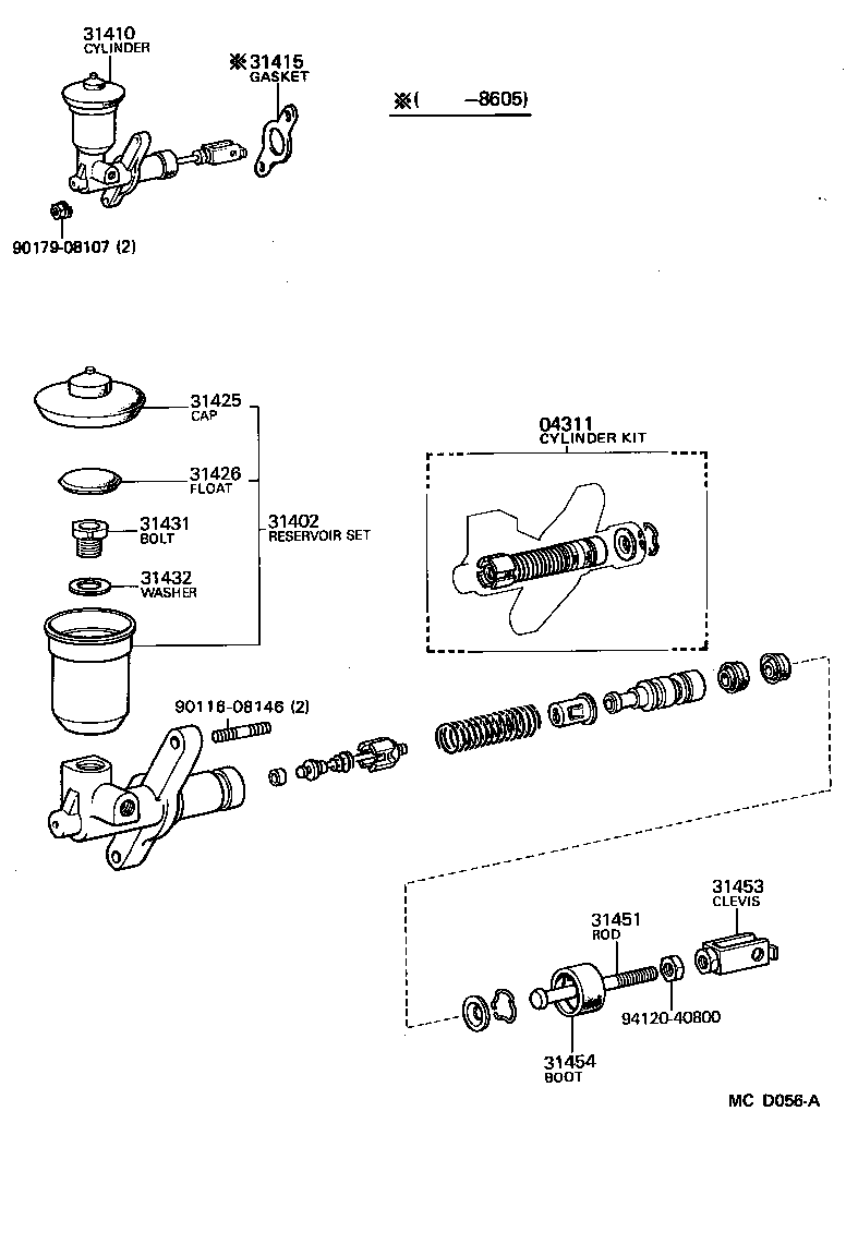 31402-14010 RESERVOIR SUB-ASSY, CLUTCH MASTER CYLINDER product image