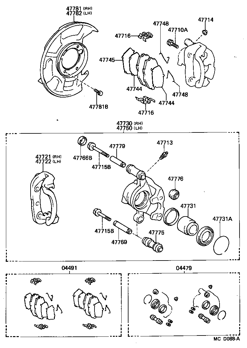 04465-14360 PAD KIT, DISC BRAKE, FRONT product image