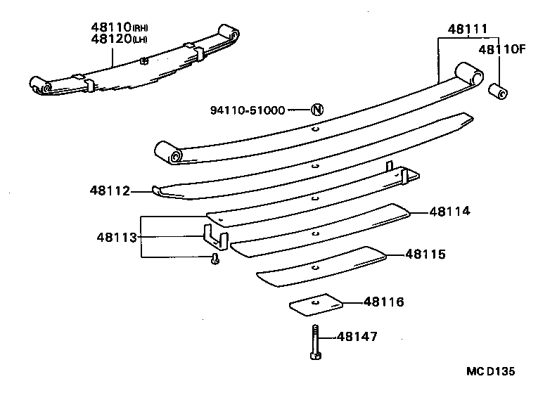 48102-3B121 LEAF, FRONT SPRING, NO.3 product image
